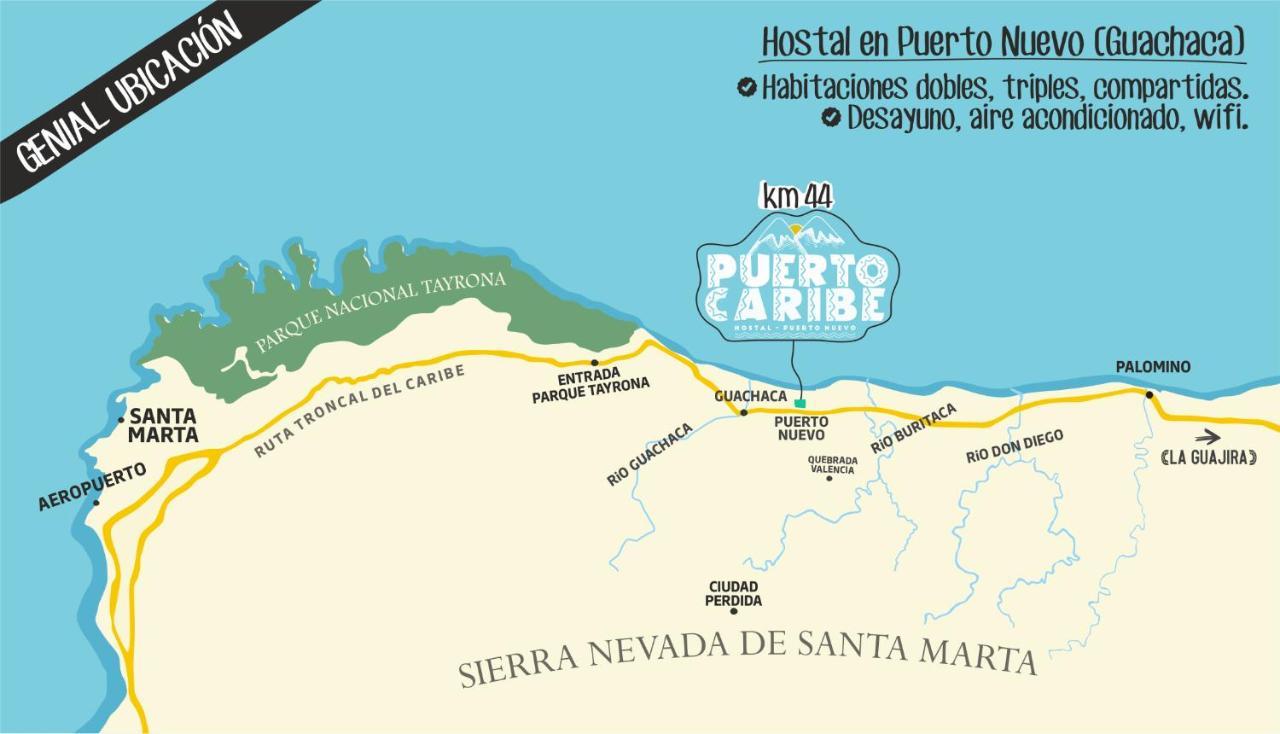 Puerto Caribe Hostal Guachaca 外观 照片